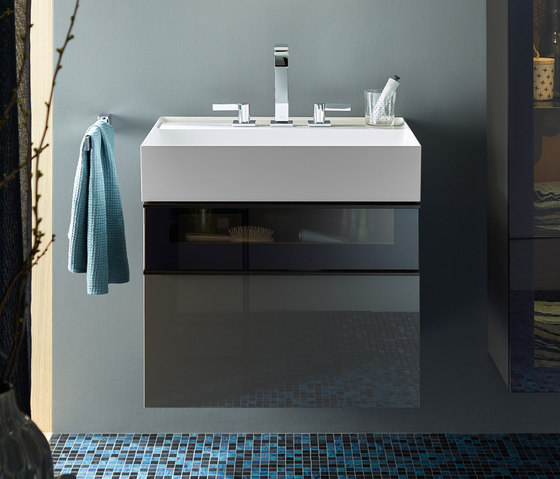 Yumo | Plan de toilette en pierre de synthèse avec meuble sous-vasque | Meubles sous-lavabo | burgbad