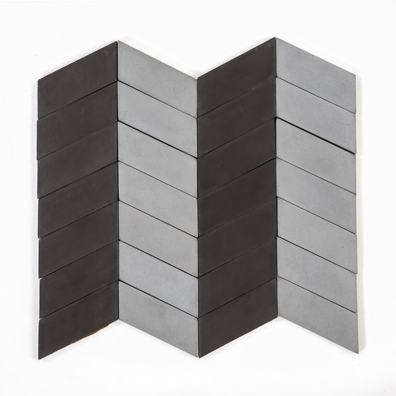 Long-Chevron-Parade-silver-black | Concrete tiles | Granada Tile