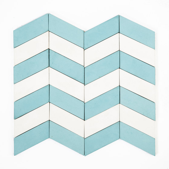 Long-Chevron-Waves-aqua-white | Dalles de béton | Granada Tile