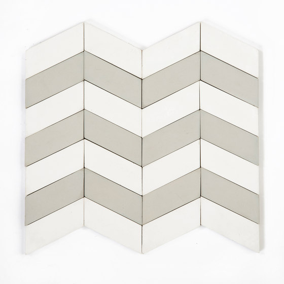 Long-Chevron-Waves-white-grey | Concrete tiles | Granada Tile