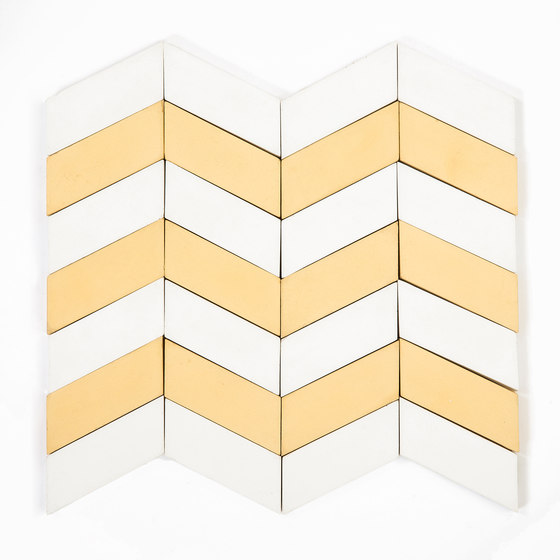 Long-Chevron-Waves-white-yellow | Dalles de béton | Granada Tile