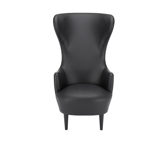 Wingback Chair Black Leg Elmosoft Leather | Fauteuils | Tom Dixon
