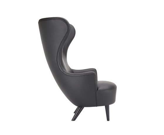 Wingback Chair Black Leg Elmosoft Leather | Sessel | Tom Dixon