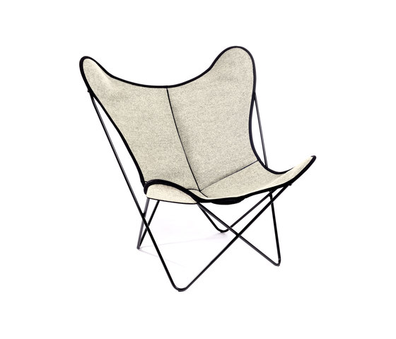 Hardoy Butterfly Chair Loden Mehler-Wollweiß | Armchairs | Manufakturplus