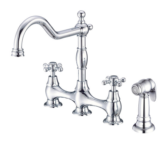Opulence® | Two Handle Bridge Faucet with Spray, 1.75gpm | Griferías de cocina | Danze
