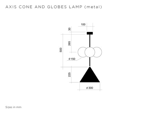 Axis cone and globes - metal | Lampade sospensione | Atelier Areti