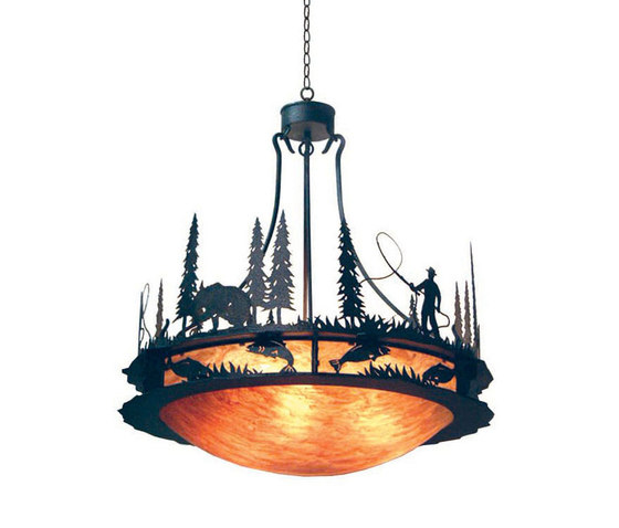 Fisherman Grizzly Bear Inverted Pendant | Suspended lights | 2nd Ave Lighting