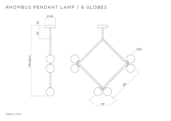 Rhombus Pendant Globes 06 | Pendelleuchten | Atelier Areti