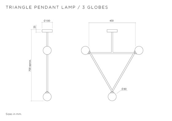 Triangle pendant globes 03 | Lampade sospensione | Atelier Areti