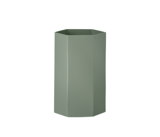 Hexagon Vase - Dusty Green | Vasi | ferm LIVING