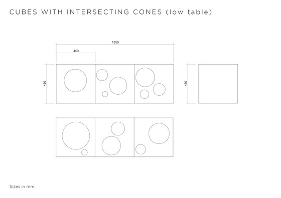 Cubes With Intersecting Cones | Tavolini bassi | Atelier Areti