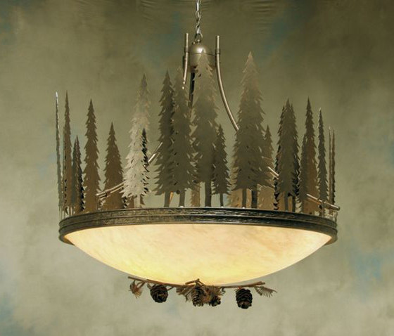 Towering Pines | Suspended lights | 2nd Ave Lighting