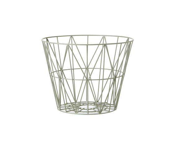 Wire Basket Medium - Dusty Green | Abfallbehälter / Papierkörbe | ferm LIVING