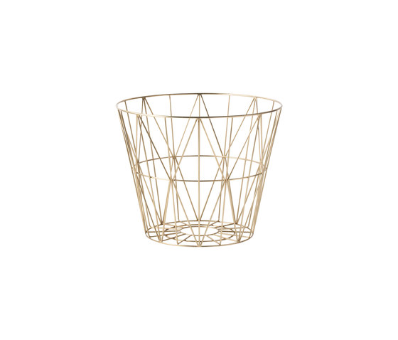 Wire Basket Small - Brass | Poubelle / Corbeille à papier | ferm LIVING