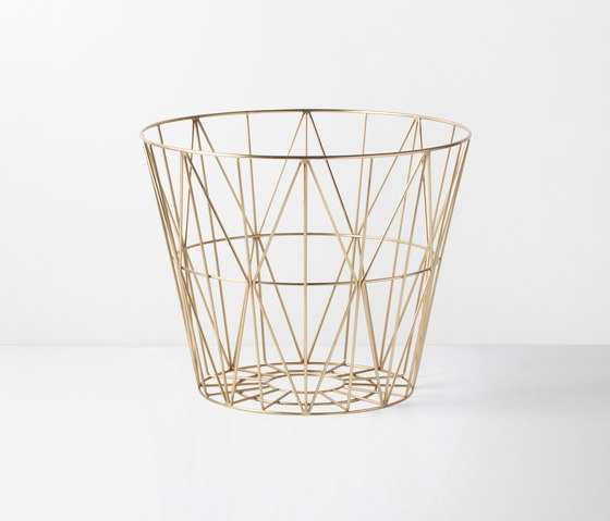 Wire Basket Large - Brass | Waste baskets | ferm LIVING