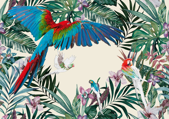 Parrots | Tessuti decorative | Inkiostro Bianco