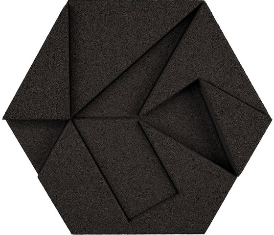 Shapes - Pinwheel (Black) | Cork tiles | Architectural Systems