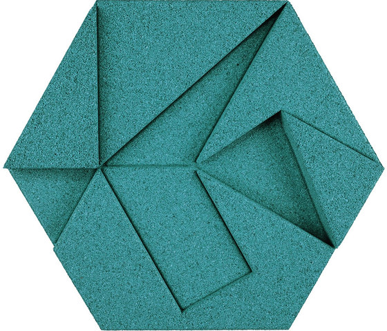 Shapes - Pinwheel (Turquoise) | Dalles de liège | Architectural Systems