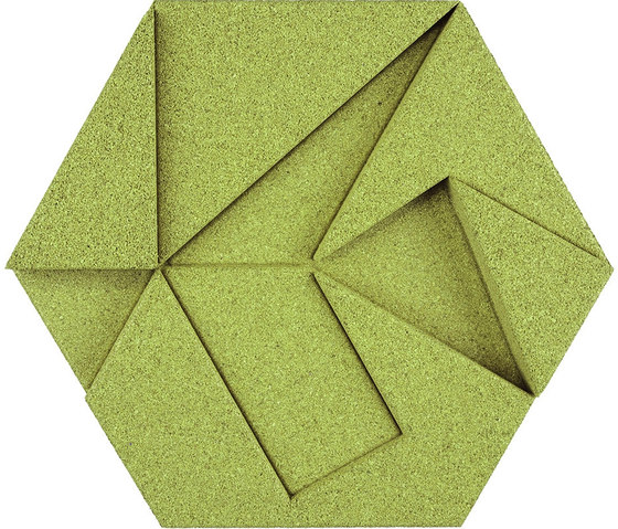 Shapes - Pinwheel (Olive) | Cork tiles | Architectural Systems