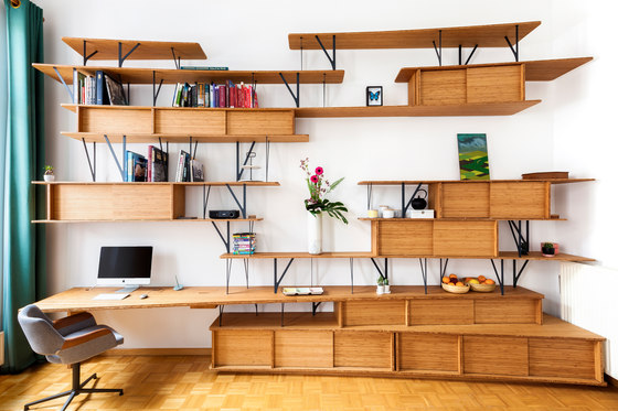 Curve Wood and Steel | Bookshelf | Scaffali | Jo-a