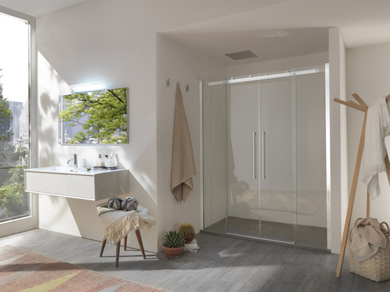 Air  Sliding door with two doors for niche | Shower screens | Inda