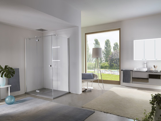 Azure Pivot door with fixed element | Shower screens | Inda