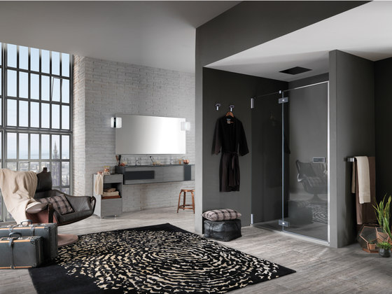 Azure porta a battente con elemento fisso per nicchia | Divisori doccia | Inda