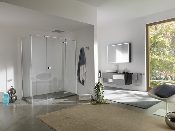 Azure Puerta batiente con dos elementos fijos | Mamparas para duchas | Inda
