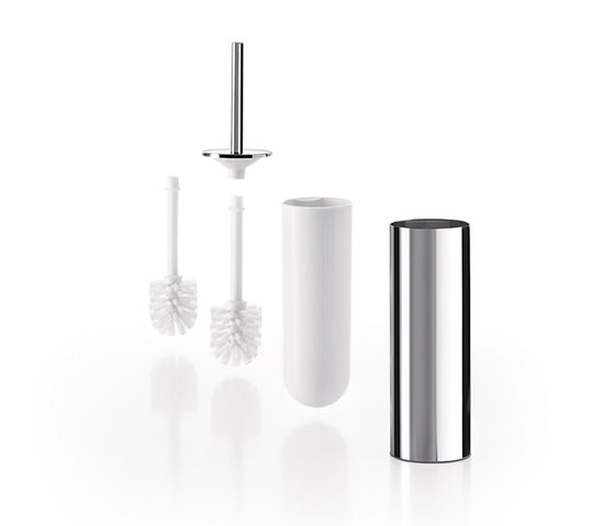 Ellepi wall-mounted / free-standing toilet brush holder, white spare brush included | Toilet brush holders | Inda