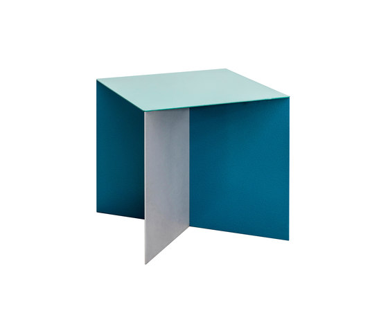 alu square | hammerpaint green top | Side tables | valerie_objects