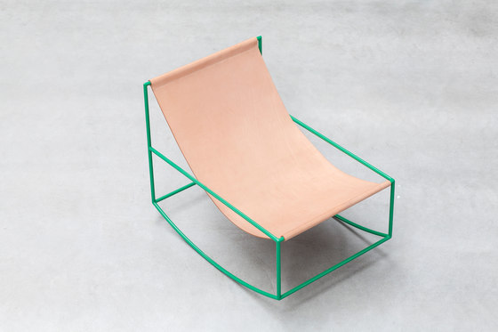 rocking chair | green_leather | Sillones | valerie_objects