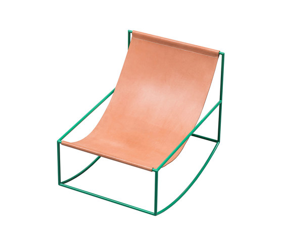 rocking chair | green_leather | Poltrone | valerie_objects
