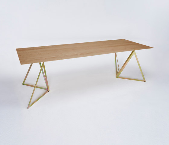 Steel Stand Table - gold galvanized/ oak | Tables de repas | NEO/CRAFT
