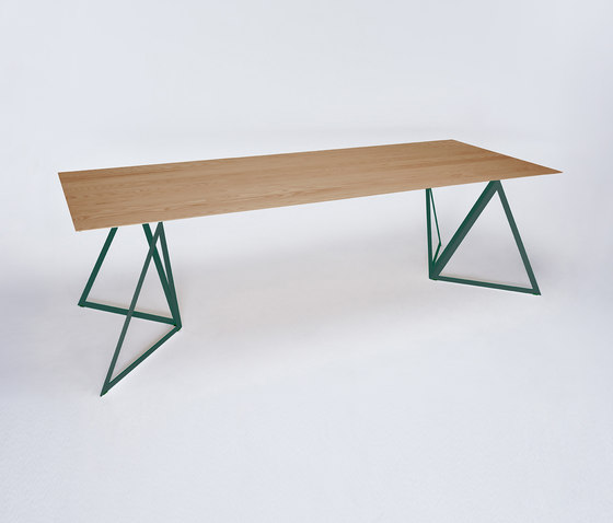 Steel Stand Table - moss green/ oak | Dining tables | NEO/CRAFT