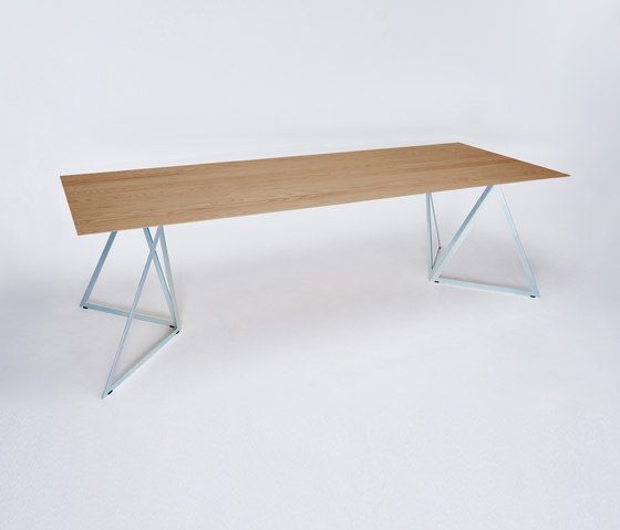 Steel Stand Table - silver galvanized/ oak | Mesas comedor | NEO/CRAFT
