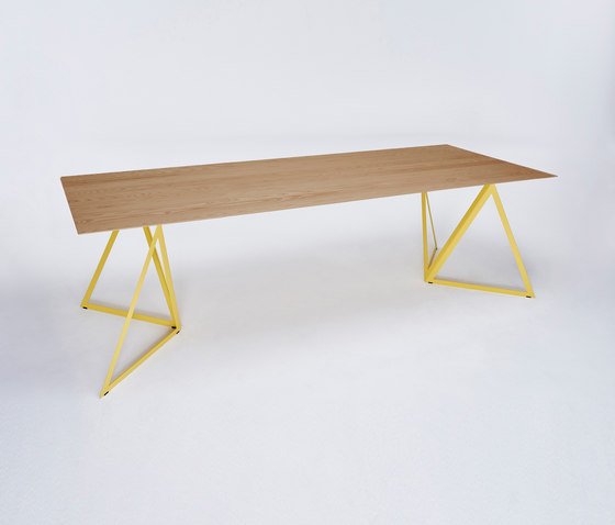 Steel Stand Table - lemon yellow/ oak | Tavoli pranzo | NEO/CRAFT