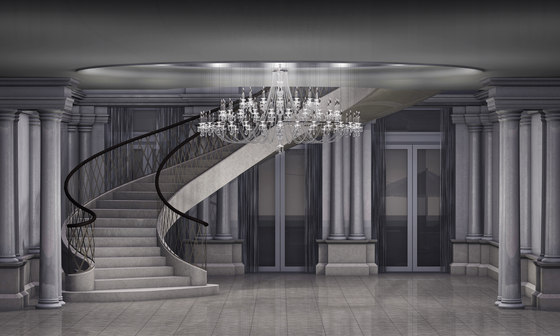 Frenchy Balance Bespoke Staircase | Chandeliers | Windfall