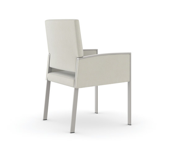 Steel High Back Side Chair / Powder Coated Steel Frame / Arm Panels | Stühle | Trinity Furniture