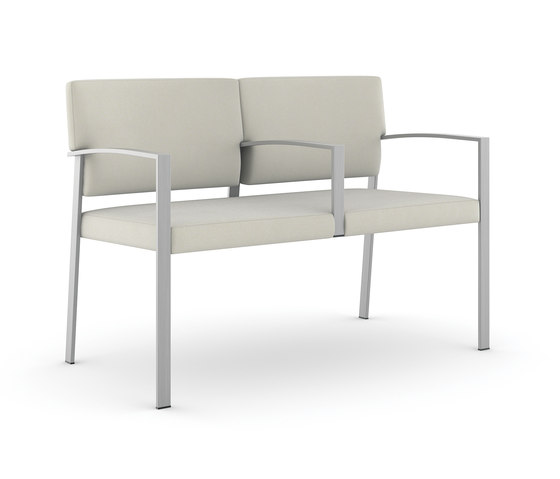 Steel Two Seater / Brushed Stainless Steel Frame | Bancs | Trinity Furniture