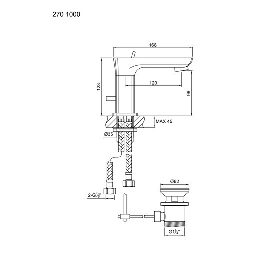270 1000 Single lever basin mixer | Grifería para lavabos | Steinberg