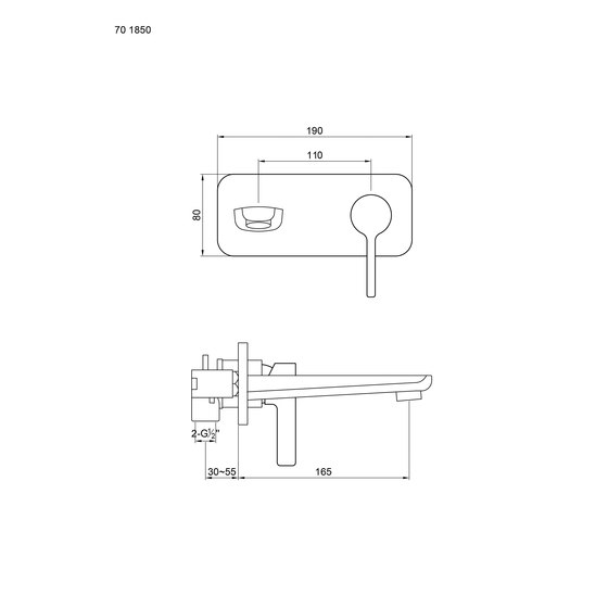270 1850 Finish set for single lever basin mixer | Wash basin taps | Steinberg