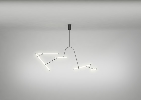 Tube pendant No. 4 - LED light, ceiling, natural brass finish | Suspensions | Naama Hofman Light Objects