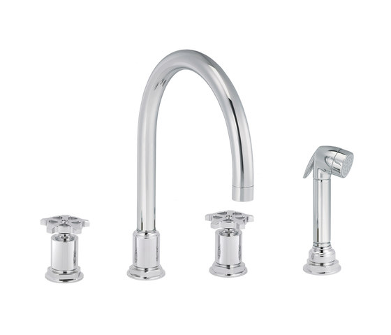 Flamant Factory | 4-hole kitchen mixer, handshower, great spout | Rubinetterie cucina | rvb