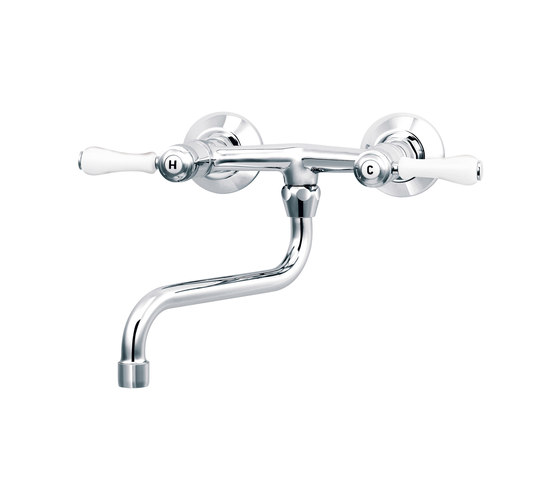 1935 Limoges | Wall-mounted kitchen mixer, spout under by rvb | Kitchen taps