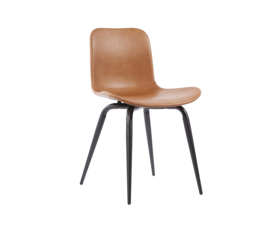 Langue Avantgarde Dining Chair, Black / Premium Leather Brandy 41574 | Chairs | NORR11