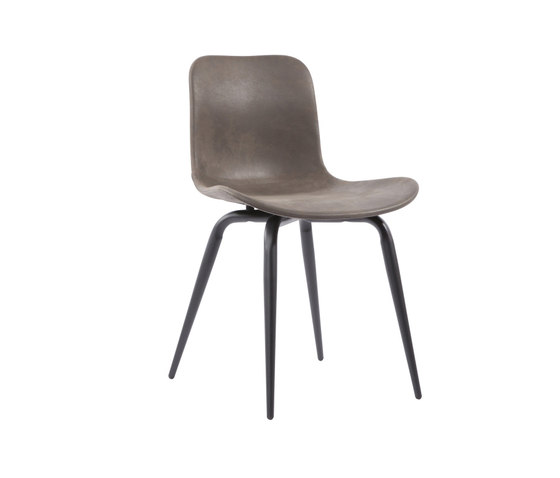 Langue Avantgarde Dining Chair, Black / Tempur Leather Carbon Brown 4004 | Chairs | NORR11