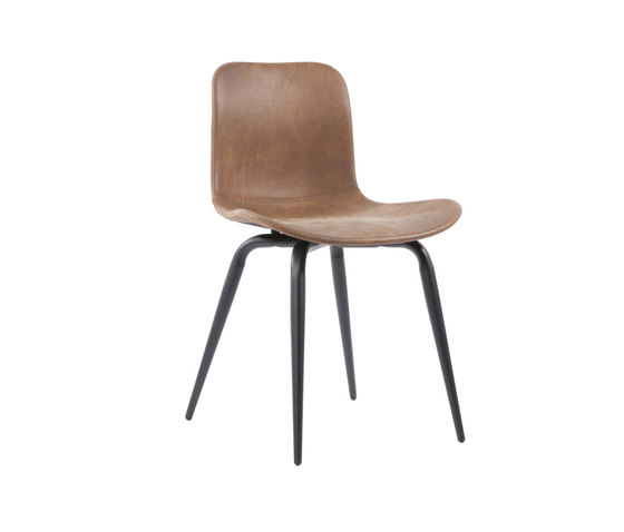 Langue Avantgarde Dining Chair, Black / Tempur Leather Curio Brown 4001 | Chairs | NORR11
