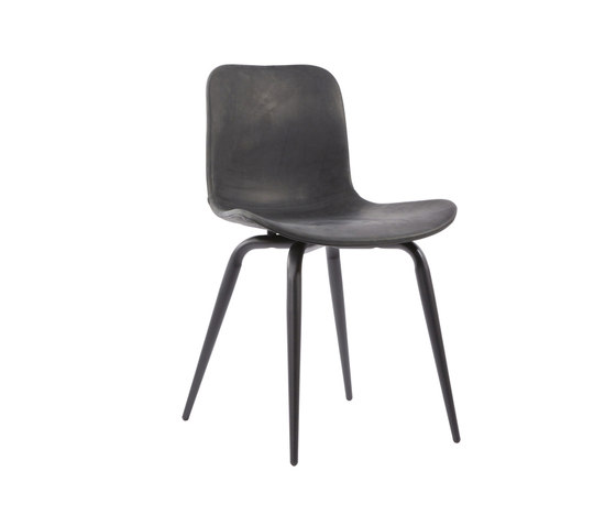Langue Avantgarde Dining Chair, Black / Vintage Leather Anthracite 21003 | Chairs | NORR11