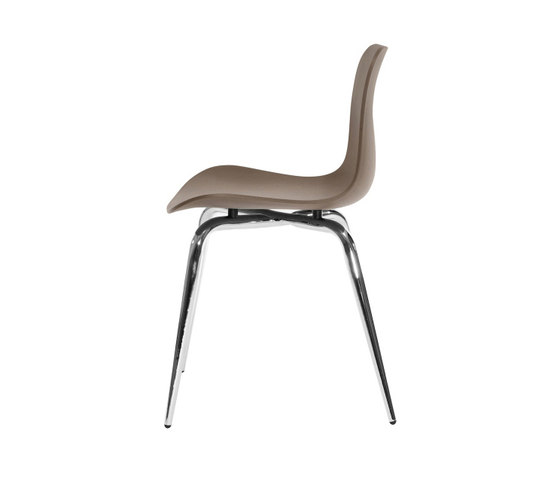 Langue Avantgarde Dining Chair, Chrome / Gargoyle Brown | Sillas | NORR11