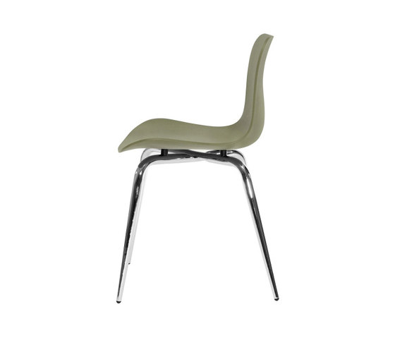 Langue Avantgarde Dining Chair, Chrome / Moss Green | Chairs | NORR11